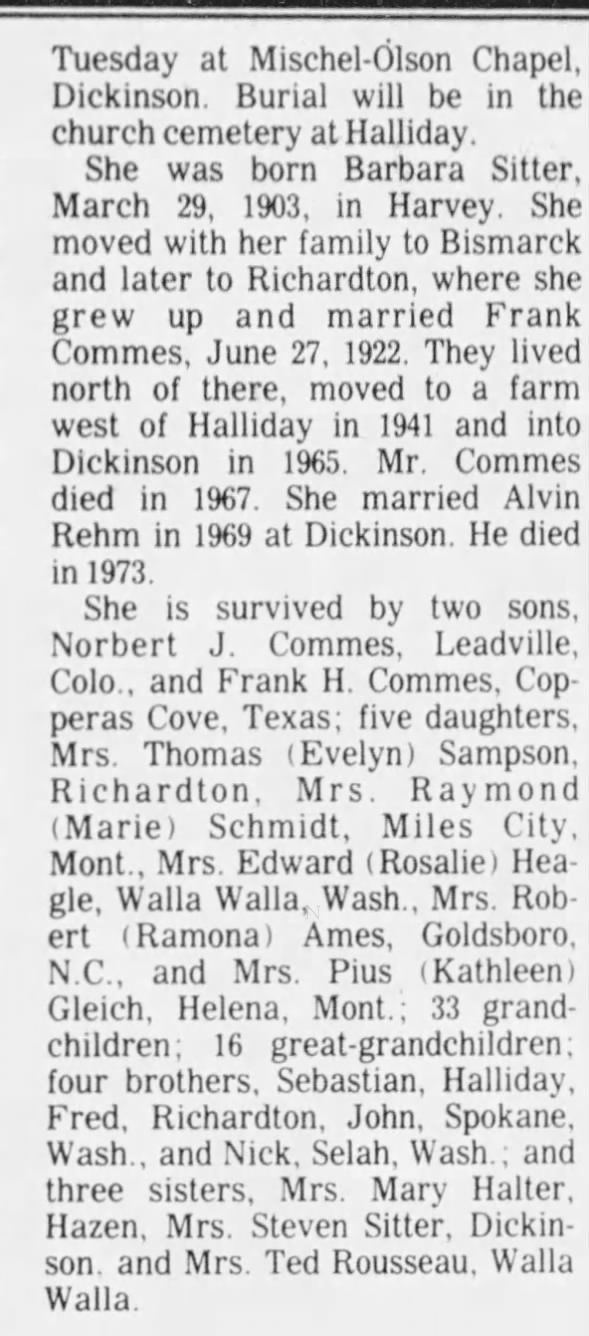 Clipping from The Bismarck Tribune